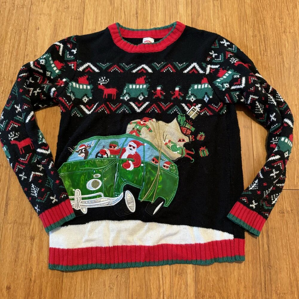 Boys Holiday Time "Ugly" Christmas Sweater Size Large
